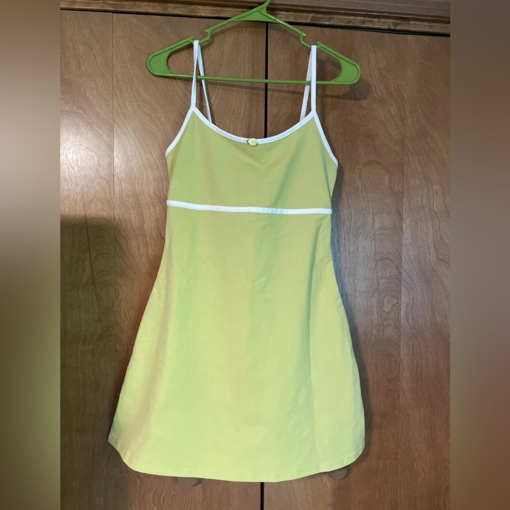 NEW Forever 21 Juniors Medium Green Strapless Dress Trimmed In White & Rose